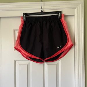Nike Dri-Fit Black and Coral Running Shorts Size Small